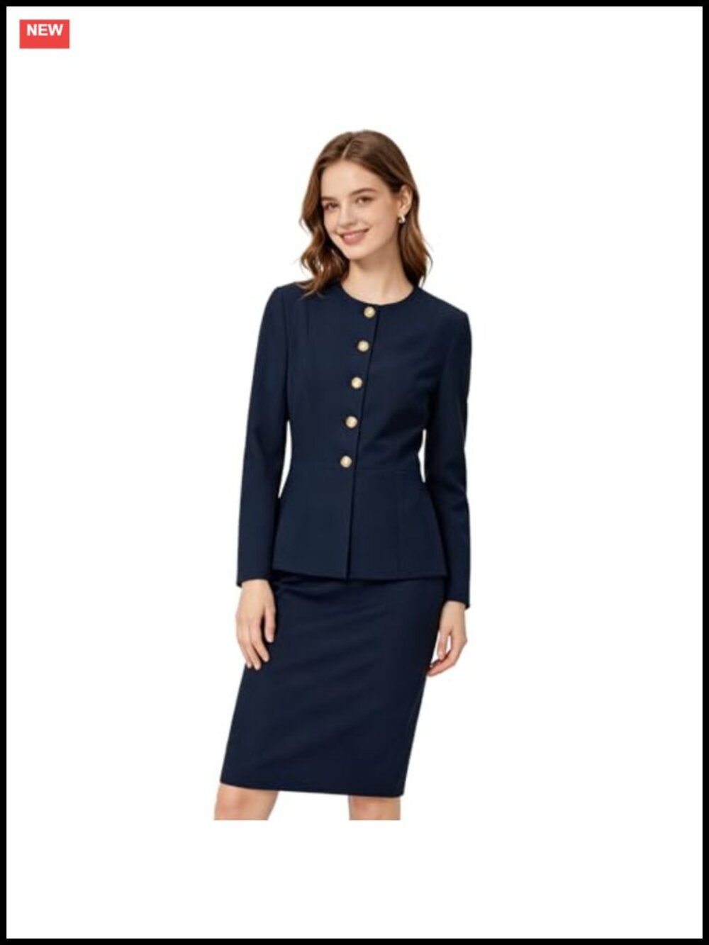Women's 2 Piece Skirt Suit Set Business Casual Office Work Blazer and Pencil